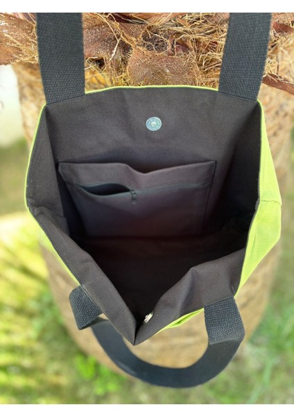 Örgü Mandala Cep Detaylı Fıstık Yeşili Bez Omuz Çantası fiyatları