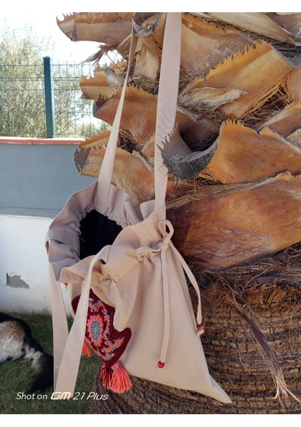 Büzgülü, Bordo Otantik Kare Motifli Tote Bez Omuz Çantası fiyatları