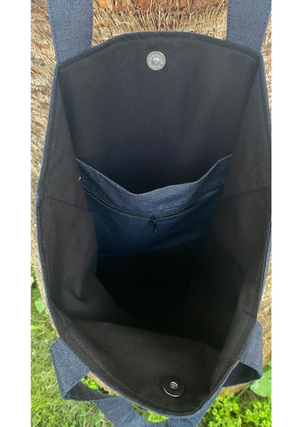 Gothic Detaylı Ön Cepli Bez Tote Omuz Çantası fiyatları