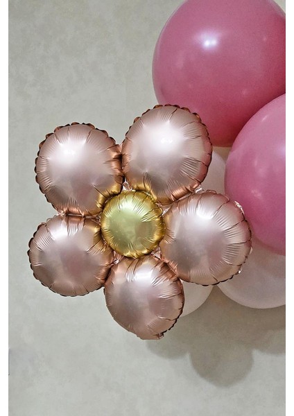 Retro Papatya Rose Gold Renk Papatya Folyo Balon