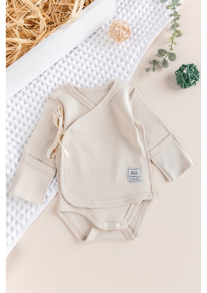Ters Dikişli Yeni Doğan Kruvaze Çıt Çıtlı Body Zıbın