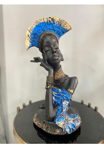 Dekoratif Afrikalı Kadın Büyük Boy Biblo