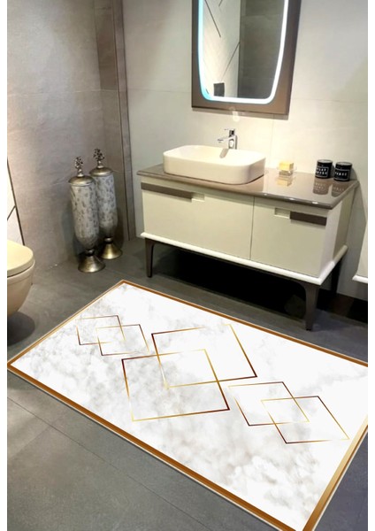 Deluxe Platin 70 x 120 cm. Kaymaz Taban Banyo Halısı, Paspası