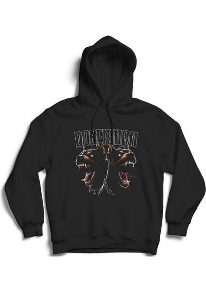 Doberman, Wild Dog, Köpek %100 Pamuk, Unisex Kapüşonlu Sweatshirt Hoodie