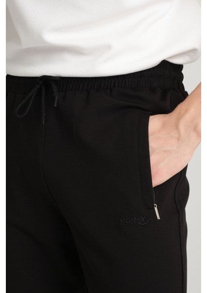 Erkek Siyah Rahat Kesim Düz Paça Düz Eşofman Altı fırsatları