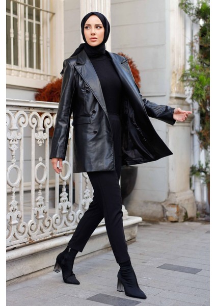 Kadın Cepli Içi Astarlı Deri Ceket -PMK328 fiyatları