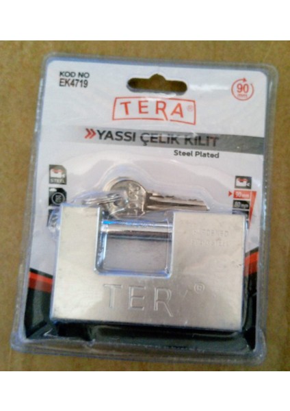 90Mm Tera Yassı Çelik Kilit Ek4719