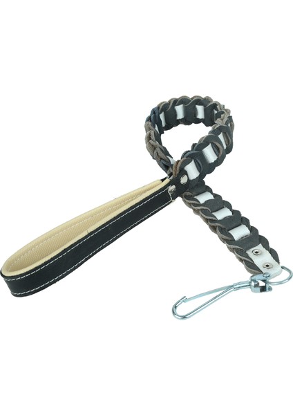 Deri Örgü Köpek Gezdirme Kayışı