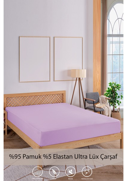 Penye-Likralı Lastikli Çarşaf, 180×200 Battal Boy %100 Pamuk-Elastan Örme Kumaş, 200 Gr/m²