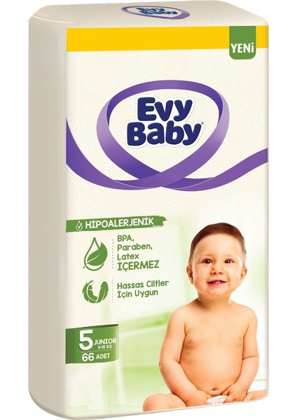 Evy Baby Bebek Bezi Beden:5 (11-18kg) Junior 198 Adet Aylık Süper Fırsat