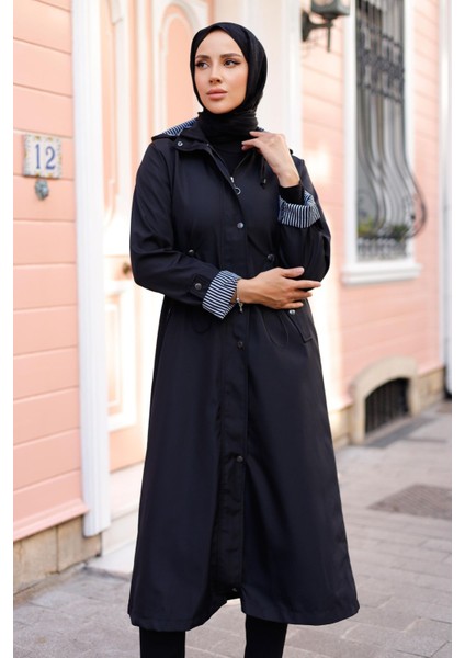 Kadın Kapüşonlu Uzun Trençkot -PMK333 modelleri