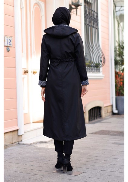 Kadın Kapüşonlu Uzun Trençkot -PMK333 fırsatları