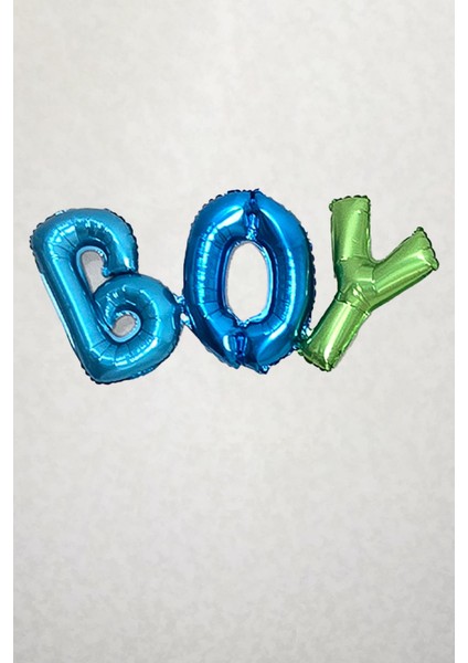 Boy Yazılı Rengarenk Birleşik Folyo Balon Cinsiyet Partisi Baby Shower Parti Balonu