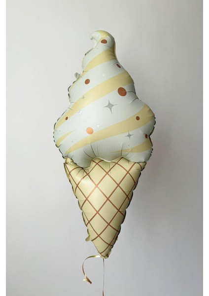 Retro Külahlı Dondurma Folyo Balon Retro Renkler Dondurma Balon