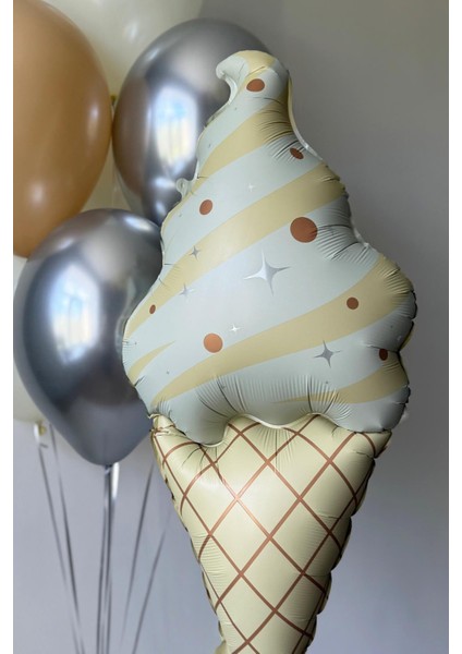 Retro Külahlı Dondurma Folyo Balon Retro Renkler Dondurma Balon modelleri