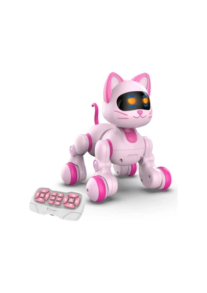 Boratila Toys Uzaktan Kumandalı Şarjlı  Çok Fonksiyonlu Eğitici ve Öğretici Interaktif Akıllı Robot Kedi