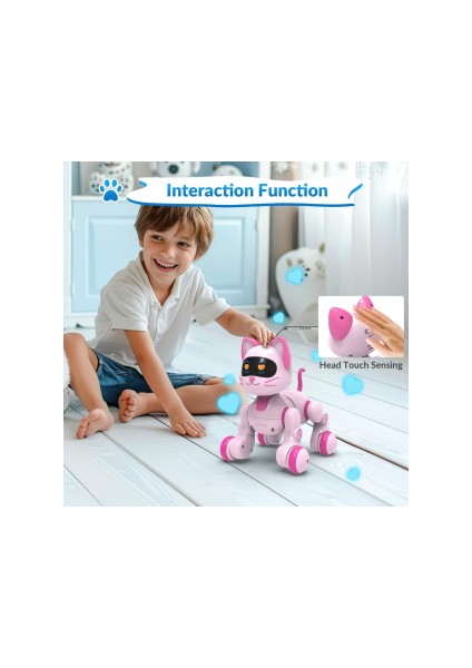 Boratila Toys Uzaktan Kumandalı Şarjlı  Çok Fonksiyonlu Eğitici ve Öğretici Interaktif Akıllı Robot Kedi