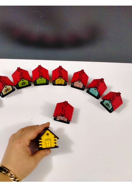 Minyatür Ev 5*5 cm 10 Adet(Teraryum,fanus,maket Ev)