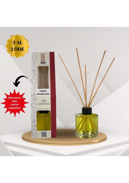 Fresh Mandalina Aromalı Dekoratif 120 ml Bambu Çubuklu Oda Kokusu