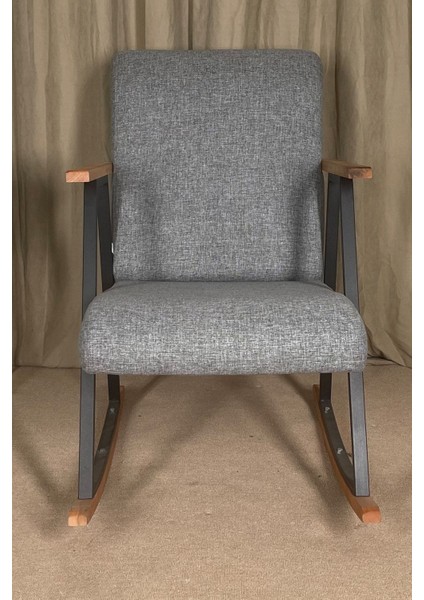 Sallanır Ahşap Detaylı Tv Koltuğu | Sallanan Sandalye & Dinlenme Koltuğu | Sallanan Sandalye | Modern Tasarım | Keten Gri fiyatları