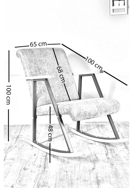 Sallanır Ahşap Detaylı Tv Koltuğu | Sallanan Sandalye & Dinlenme Koltuğu | Sallanan Sandalye | Modern Tasarım | Keten Gri indirimleri