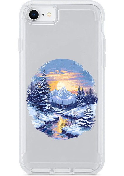 Apple iPhone 6s Uyumlu Kış Manzarası Desenli Silikon Kılıf