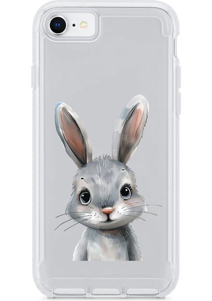 Apple iPhone 6 Uyumlu Sevimli Tavşan Desenli Silikon Kılıf