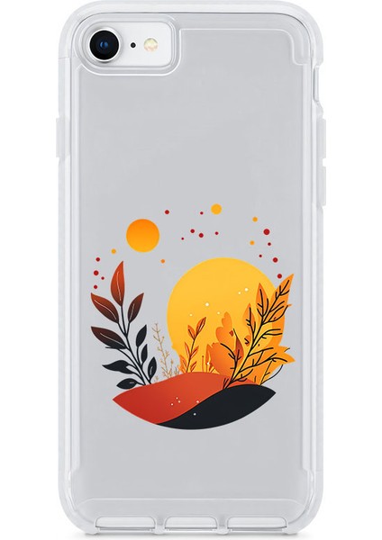 Apple iPhone 8 Uyumlu Gün Batımı Manzarası Desenli Silikon Kılıf