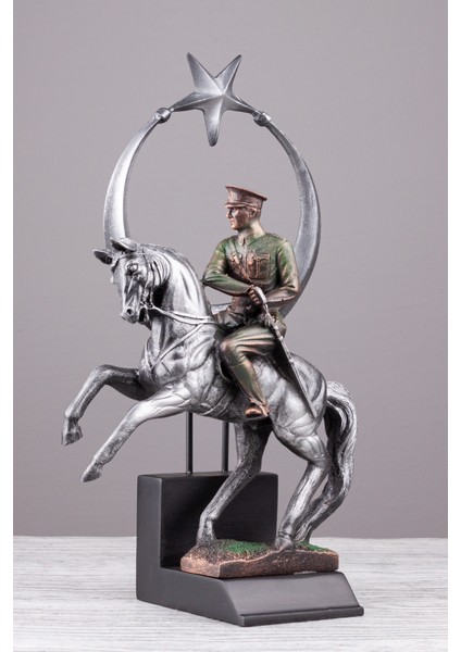 Dekoratif Atatürk At Üzerinde Ayyıldız Biblo Samsun Hatırası (Gümüş) fiyatları