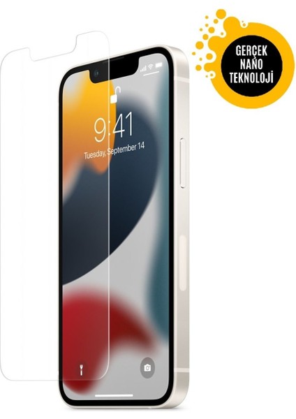 Apple iPhone 13 Gerçek Nano Ekran Koruyucu Kırılmaz Cam - Extra Ince