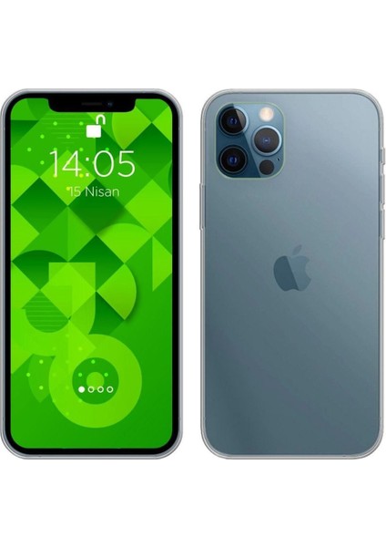 iPhone 12 Darbeye Dayanıklı Ekran Koruyucu Cam + Silikon Kılıf 2'li Paket