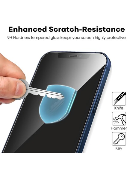 iPhone 12 Darbeye Dayanıklı Ekran Koruyucu Cam + Silikon Kılıf 2'li Paket fırsatları