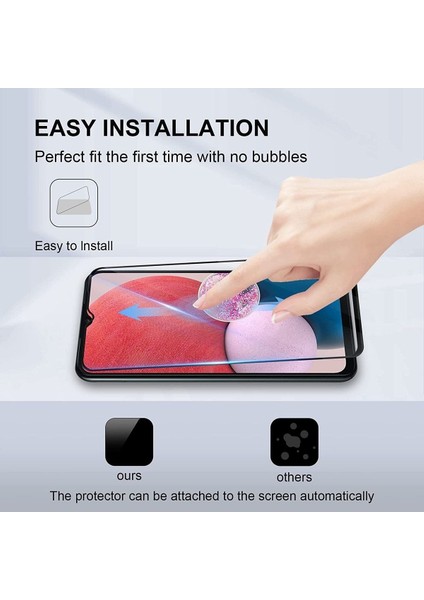 Samsung A12/ A13 / A32 5g / A03S / A02S/ A04E / A04S Uyumlu Tam Kaplayan Ekran Koruyucu Cam