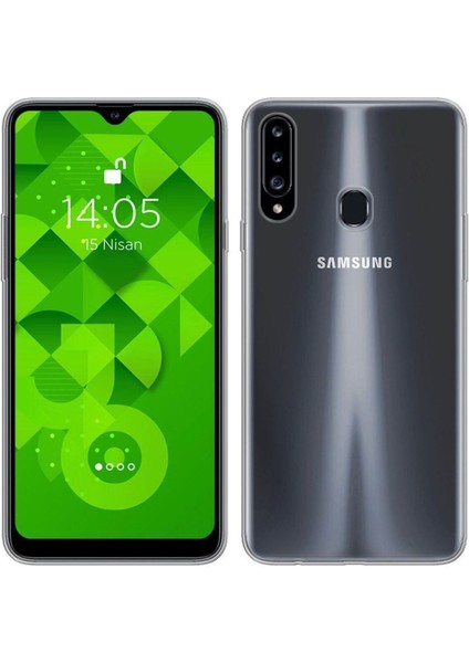 Galaxy A20 Uyumlu Silikon Kılıf + Cam Temperli Ekran Koruyucu 2'li Paket