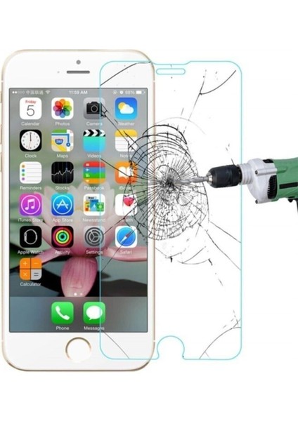 iPhone 6g Plus Uyumlu Ekran Koruyucu Cam Extra Ince + Silikon Kılıf 2'li Paket