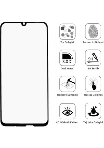 Huawei P Smart 2019 Uyumlu Cam Tam Kaplayan Ekran Koruyucu + Silikon Kılıf 2'li Paket fırsatları