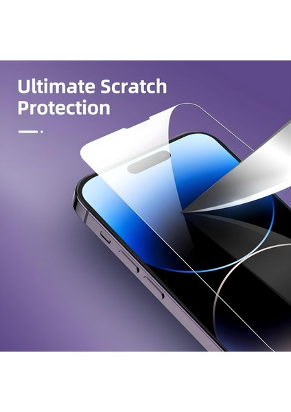 iPhone 14 Pro Darbeye Dayanıklı Şeffaf Nano Ekran Koruyucu Cam - Ince ve Esnek