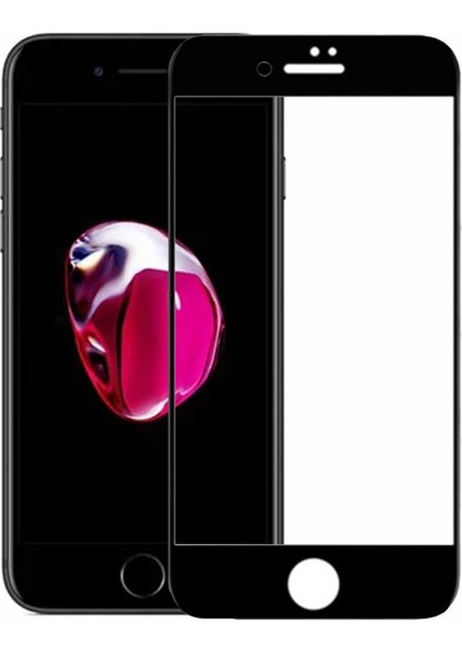 iPhone 7 Uyumlu Cam Tam Kaplayan Ekran Koruyucu - Siyah