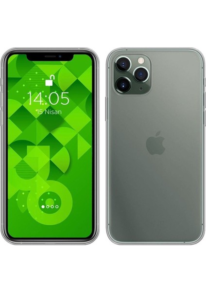 iPhone 11 Pro Uyumlu Tamperli Cam Ekran Koruyucu Extra Ince + Silikon Kılıf 2'li Paket