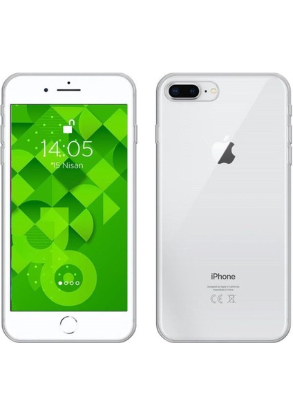 iPhone 8 Plus 7 Plus Uyumlu Cam Koruyucu Extra Ince + Silikon Kılıf 2'li Paket