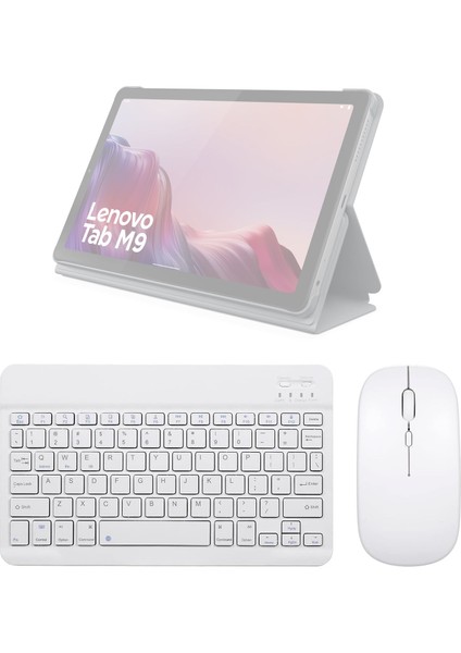 Lenovo Tablet M9 Uyumlu Aeroset-Bm 520 Beyaz Kablosuz Bluetooth Tablet Klavye Mouse Seti