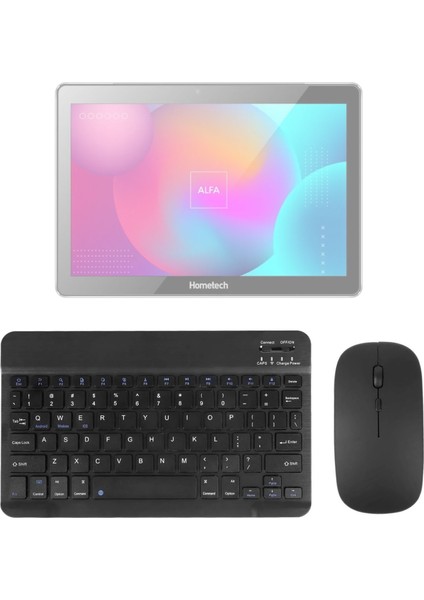 Hometech Alfa 10YC Uyumlu Aeroset-Bm 530 Siyah Kablosuz Bluetooth Tablet Klavye Mouse Seti