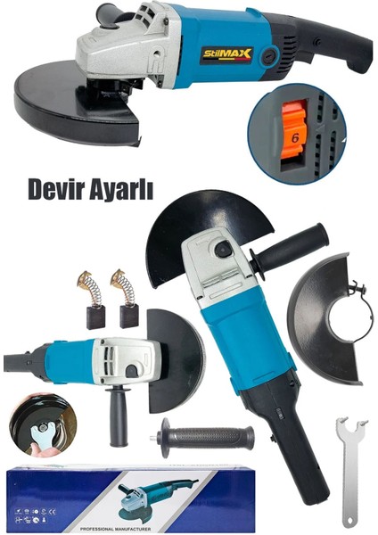 180MM Devir Ayarlı Otomatik Off Start Büyük Boy Taşlama Metal Kesme Spiral Jet Makinesi 4000W