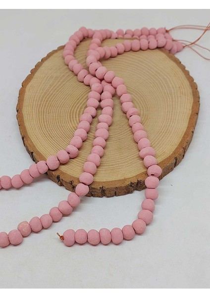 Pembe Pigmentli Seramik Boncuk Dizi 8-9MM/29CM (54238) modelleri