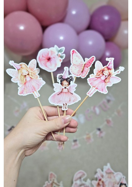 Peri Kızı Tema Kürdan Süsleri Cupcake Süsleri Lüks Büyük Boy 10LU Paket