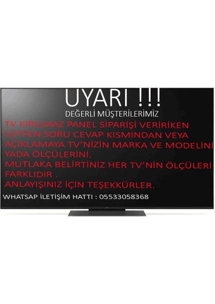 Arçelik A43D500B 43"ınç 109 Ekran Tv Ekran Koruyucu