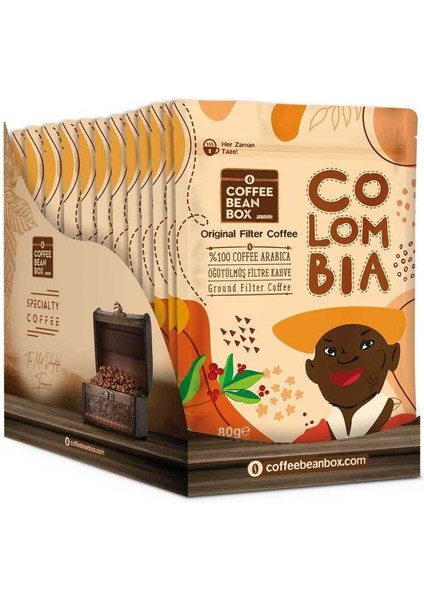 Colombia Filtre Kahve 80 gr 10 Lu Kutu