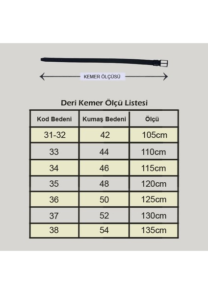 Taba Erkek %100 Hakiki Deri Kemer 4Cm