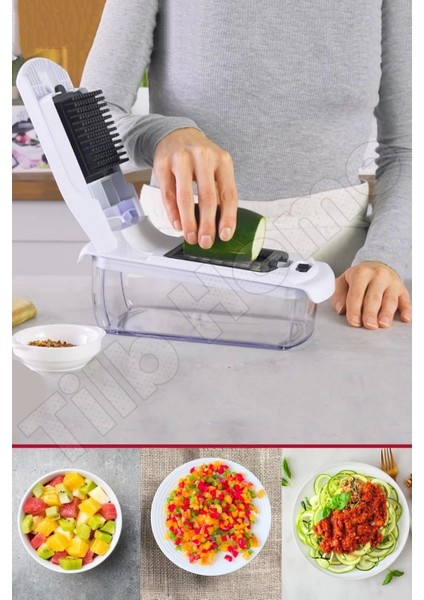 Vegetable Chooper Pro Rende Sebze Soğan Küp Doğrayıcı Dilimleyici Spiral Kesici Dicer Rende Seti