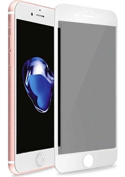 iPhone 7 Plus Tam Kaplayan Hayalet Mat Seramik Parmak Izi Yapmaz Ekran Koruyucu Beyaz Uyumlu
